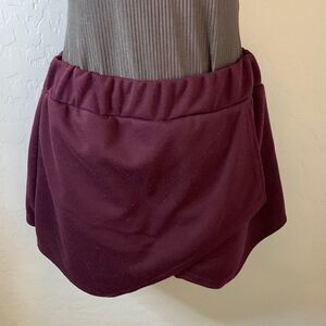 BOOHOO purple crossover skort elastic waist some pilling lots of life left
